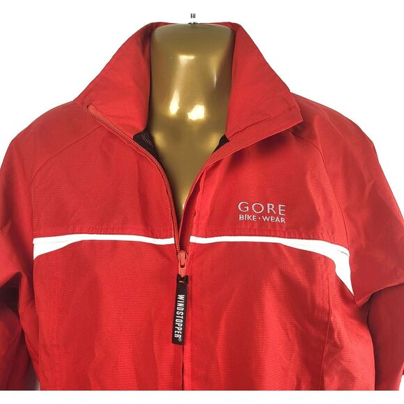 NEW Gore Bike Wear WINDSTOPPER Small Red Jacket Full Zip Cycle White Gray Black - Picture 5 of 15